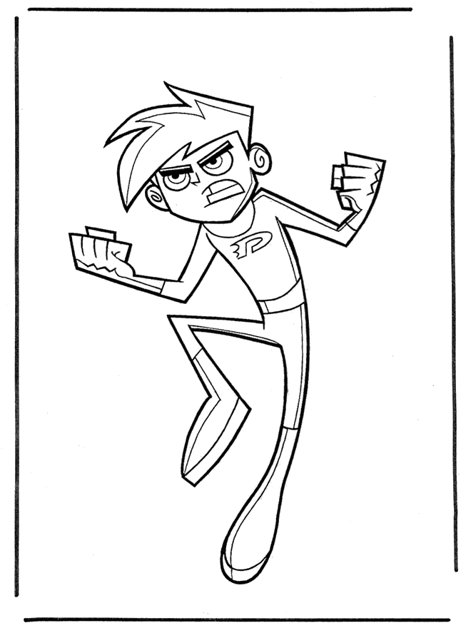Plansa de colorat cu Danny Phantom 1 1